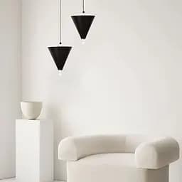 Чорний підвісний світильник із конусним дизайном Ø 17х25 см | Line F | Арт. MJ347/1 BK