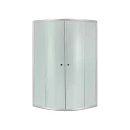 Душова кабіна Latwa SC90x90.SAT.MID.FR полукругла, скло Frost 4 мм + Душовий піддон KAPIELKA ST90x90x26, з панеллю Lidz, Універсальна, хром матовий, глубокий более 20 см - мініатюра 3