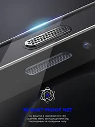 Захисне скло на екран для Apple iPhone 16e/17e, Space Black Icon, 2.5D загартоване скло на весь екран, глянцеве, плоске, з чорною рамкою, олеофобне, 9H, клейовий шар по всій поверхні, з сіткою для захисту динаміка, ArmorStandart (ARM84133) - мініатюра 4
