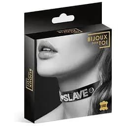 Чокер зі стразами Bijoux Pour Toi - SLAVE, натуральна шкіра