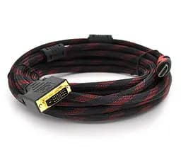 Кабель DVI-HDMI Voltronic YT-HDMI-DVI 2 ферити, обплетення, 5 м