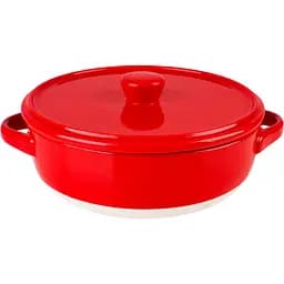 Форма для запікання МВМ My Home кругла з кришкою M 22.5х18х7.5 см (KP-45 M WHITE/RED) - мініатюра 9