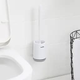 Йоржик для унітазу МВМ My Home клейкий настінний BP-12, білий з сірим (BP-12 WHITE/GRAY) - мініатюра 8