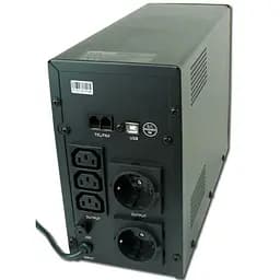 ДБЖ EnerGenie EG-UPS-034, LCD дисплей, USB порт, 1500 VA, чорний колір - мініатюра 3