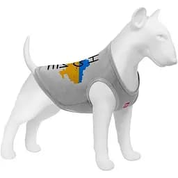 Майка для собак Waudog Clothes малюнок "Дім", сітка, M, B 38-41 см, C 20-23 см сірий