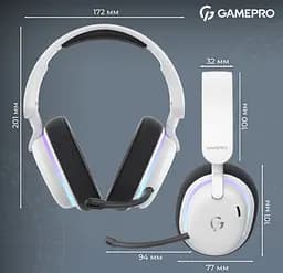 Игровые беспроводные наушники GamePro HSW-250 7.1 Bragi Asgard RGB Tri-Mod White - мініатюра 17