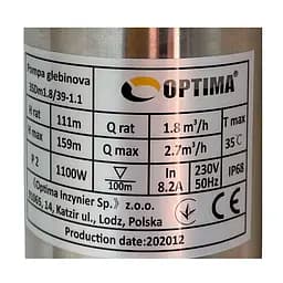 Насос свердловинний з підв, стійк, до піску 3″ Optima 3SDm1,8/39 1,1 кВт 159м +пульт+кабель 1,5мNEW 000021402 - мініатюра 2