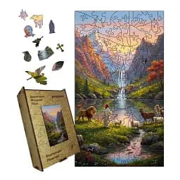 Деревянный пазл Благородная Природа, А4, Деревянная коробка 100 элементов
