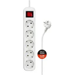 Сетевой фильтр питания ColorWay CW-PSEA53W, 5 розеток/ 3M white (CW-PSEA53W)