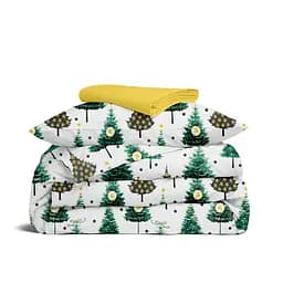 Дитяча постільна білизна в ліжечко CHRISTMAS CS1, зелений (ChristmasTreesWhite_Summer99_140)