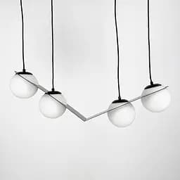 Подвесная люстра в сферических мотивах с 4 плафонами | Ст. 921/4 BK+WT | Line F