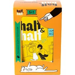 Набір вологих кормів для дорослих котів Half & Half шматочки з лососем у желе 600 г (6 шт. х 100 г)
