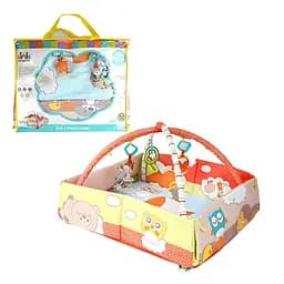 Дитячий ігровий килимок 2 в 1 з манежем і кульками безпечна і яскрава зона для малюка