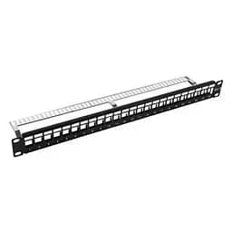 Патч-панель Kingda 19 1U STP для 24 модуля Kyestone (KD-PP23-STP-BK-24P)