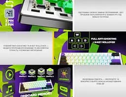 Клавиатура игровая механическая HATOR HK-60-WV Hellyberry Switch USB White-Violet - мініатюра 9