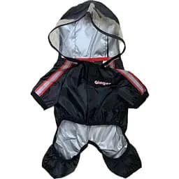 Дождевик для собак Ginger M Плащевка светоотражающая черный Д-30 см ОГ-60 см ОШ-35 см