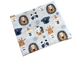 Муслиновая пеленка Moontime "Зверята на голубом"