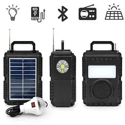 Портативна сонячна система 5-в-1 (ліхтар + радіо + Bluetooth + Power Bank + сонячна панель) - мініатюра 4