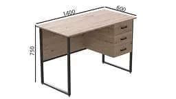 Комп'ютерний стіл Ferrum-decor Гаррі 75x140x60 чорний ДСП Дуб Сан-Марино 16мм (FRD-103544) - мініатюра 3