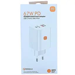 Комплект зарядний Xiaomi MDY-EP-1406 GaN 67W Type-C + USB-A 2 порти блок + кабель USB-A to C - мініатюра 3