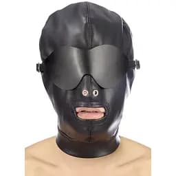Капюшон для БДСМ со съемной маской Fetish Tentation BDSM hood in leatherette with removable mask