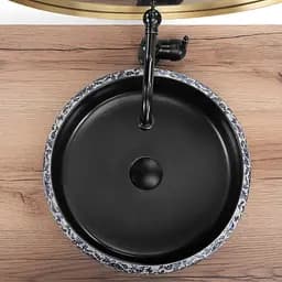 Умивальник Rea Florisa black matt накладний REA-U3307, Цветной - мініатюра 3
