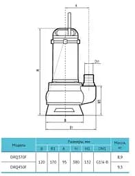 Дренажно-фекальний насос Rudes DRQ 370F - мініатюра 4