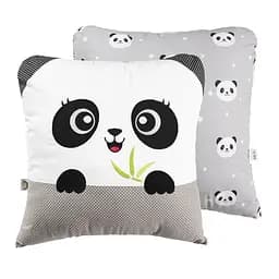 Декоративна подушка Papaella Панда, 45х45 см, сірий/горошок (08-73537)