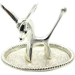 Подставка под кольца ослик 9х8х7.5 см серебро (2574lq)