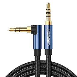 Кабель Ugreen AV112 Angled Cable 3.5 мм Male to 3.5 мм Male Cable Gold Plated Metal Case with Braid 1 м Blue (60179)