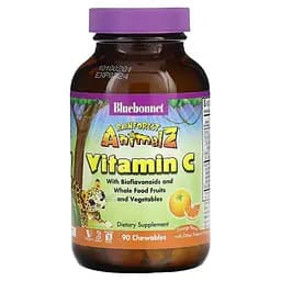 Витамин С Bluebonnet Nutrition Super Earth Rainforest Animalz Vitamin C для детей со вкусом апельсина 90 жевательных конфет