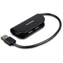 Концентратор Axagon USB 2.0 to 4xUSB 2.0 0.2m black (HUE-X4B)