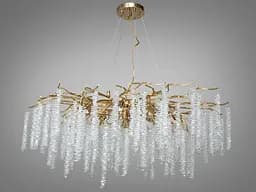 Дизайнерська новинка, кришталева люстра Гліцинія, 14 ламп, золото