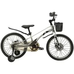 Велосипед Profi MB 18OXIC Grey від 4 до 7 років пластикові крила додаткові колеса 18" сірий