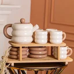 Чайний сервіз Donut порцеляновий на 6 персон, бежевий Yiwu HP-15-20 - мініатюра 8