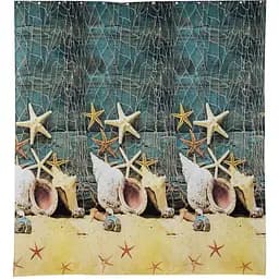 Шторка для ванной VanStore Tilrem с узором 200 x 180 см синяя (62707)