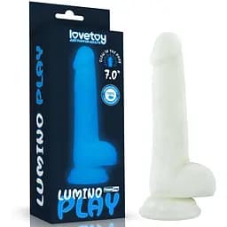 Неоновый фаллоимитатор LoveToy Lumino Play 18 см синий