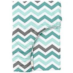 Простынь Cosas на резинке в детскую кроватку 60х120 mint zigzag, мята (ZigMintGrey_120)