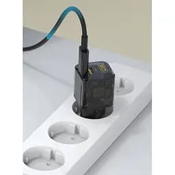 Мережевий зарядний пристрій XO CE05(EU) PD30W+QC3.0 18W fast charger with Type-c cable Коричневий - мініатюра 3