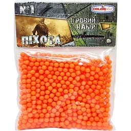 Пластикові кульки для дитячої зброї Colorplast 6 мм 500 шт. Помаранчевий 1-153