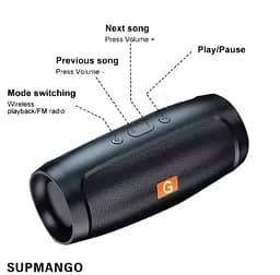 Портативна бездротова блютуз Bluetooth колонка Supmango з ФМ радіо - мініатюра 5