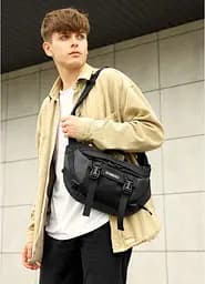 Велика чоловіча поясна сумка бананка для планшета Sambag 38х21 см sum0027311