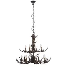 Люстра Brille Рога подвесная деревянная E14 60W BR (BKL-093S/12)