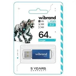 USB флеш накопичувач Wibrand 64GB Cougar Blue USB 2.0 (WI2.0/CU64P1U) - мініатюра 2