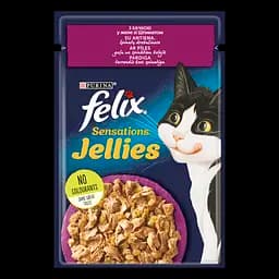 Вологий корм для котів Felix Sensations з качкою та шпинатом 2.21 кг (26 шт. х 85 г) - мініатюра 2