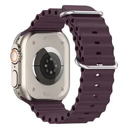 Силіконовий ремінець на смарт-годинник для Apple Watch 38,40,41,42 mm, Ocean Band, berry purple, зі зручною застібкою, для годинника епл вотч, спортивний, ArmorStandart (ARM74234) - мініатюра 3