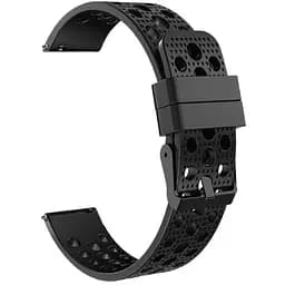 Ремінець для Samsung Galaxy Watch Active 2 40mm - чорний ширина кріплення 20мм силікон Watchbands double (W39-7WB70456074)