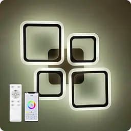 Люстра світлодіодна 517 Xlight RGB з пультом 90Вт Чорний (02033) - мініатюра 4