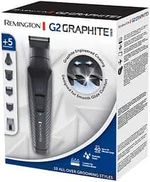 Набір для стрижки Remington G2 Graphite, для голови, вусів, бороди, носа і тіла, акум., насадок-5, чорний - мініатюра 6