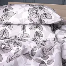 Наволочка MirSon Ranforce Elite 17-0695 Silver Foliage 40х60 см біло-сіра (2200010452945)